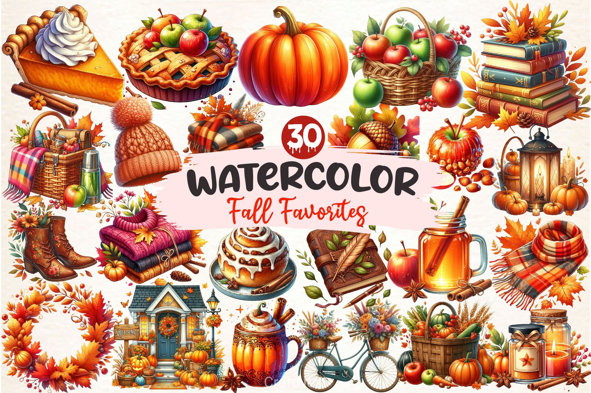 Fall Favorites Clipart Bundle - CraftNest - Digital Crafting and Art