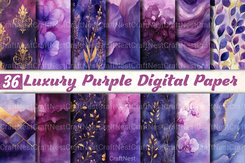 Luxury Purple Digital Paper - CraftNest - Digital Crafting and Art