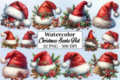 Christmas Santa Hat Clipart Bundle 12 - CraftNest - Digital Crafting and Art