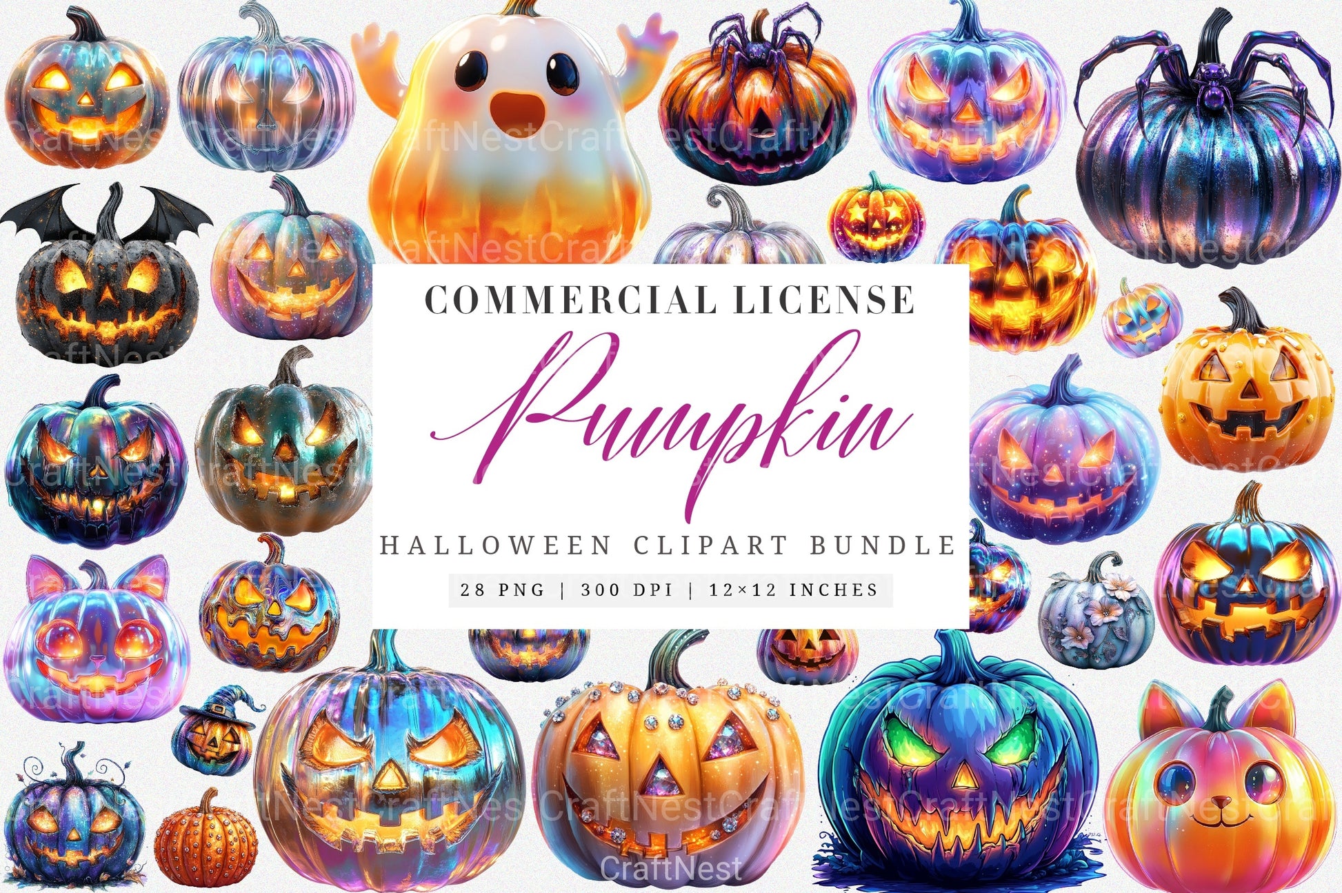 Halloween Pumpkin Clipart Bundle 99 - CraftNest - Digital Crafting and Art