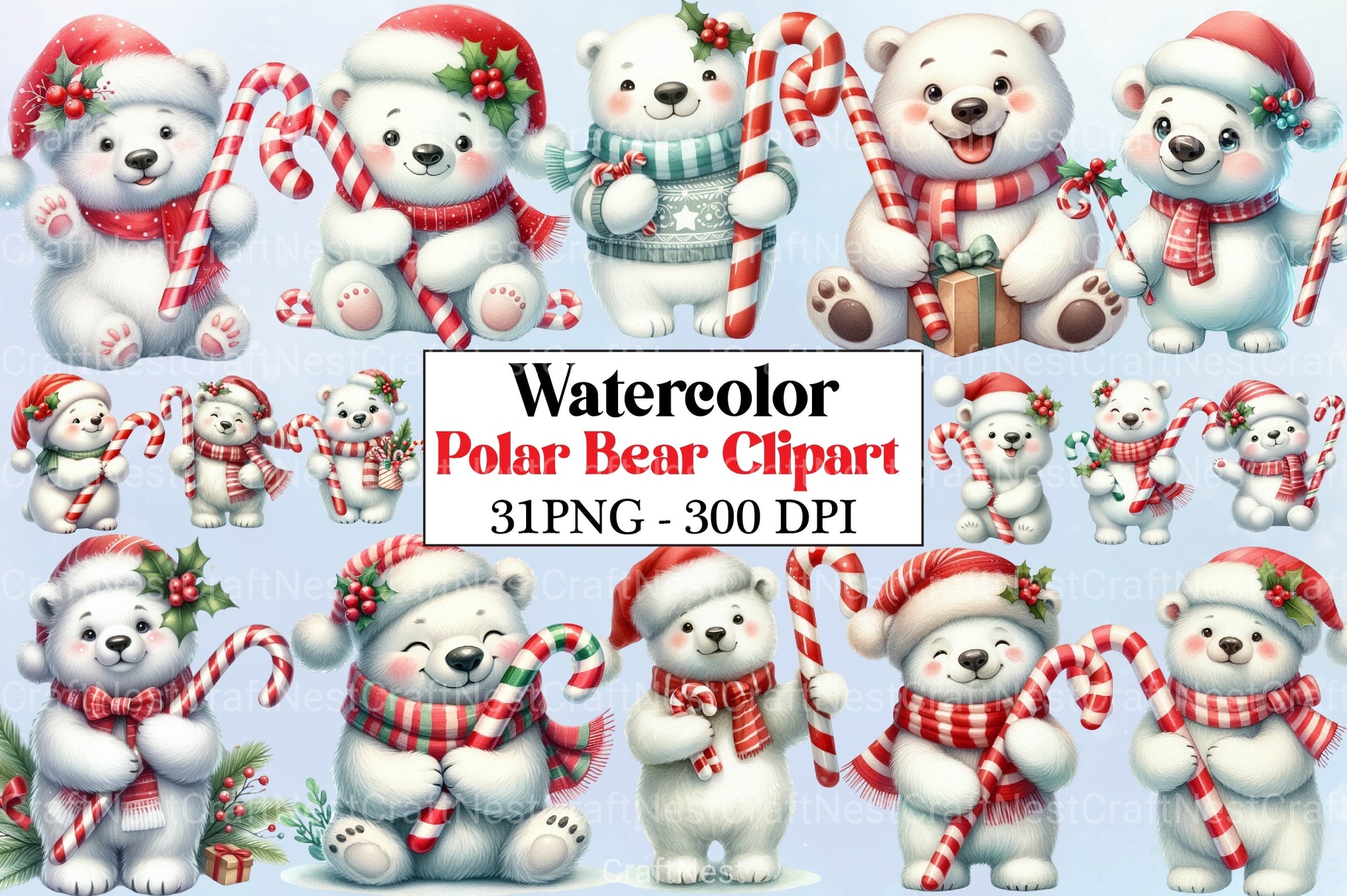 Polar Bear Clipart Bundle 7 - CraftNest - Digital Crafting and Art