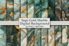 Sage Gold Marble Digital Background Bundle