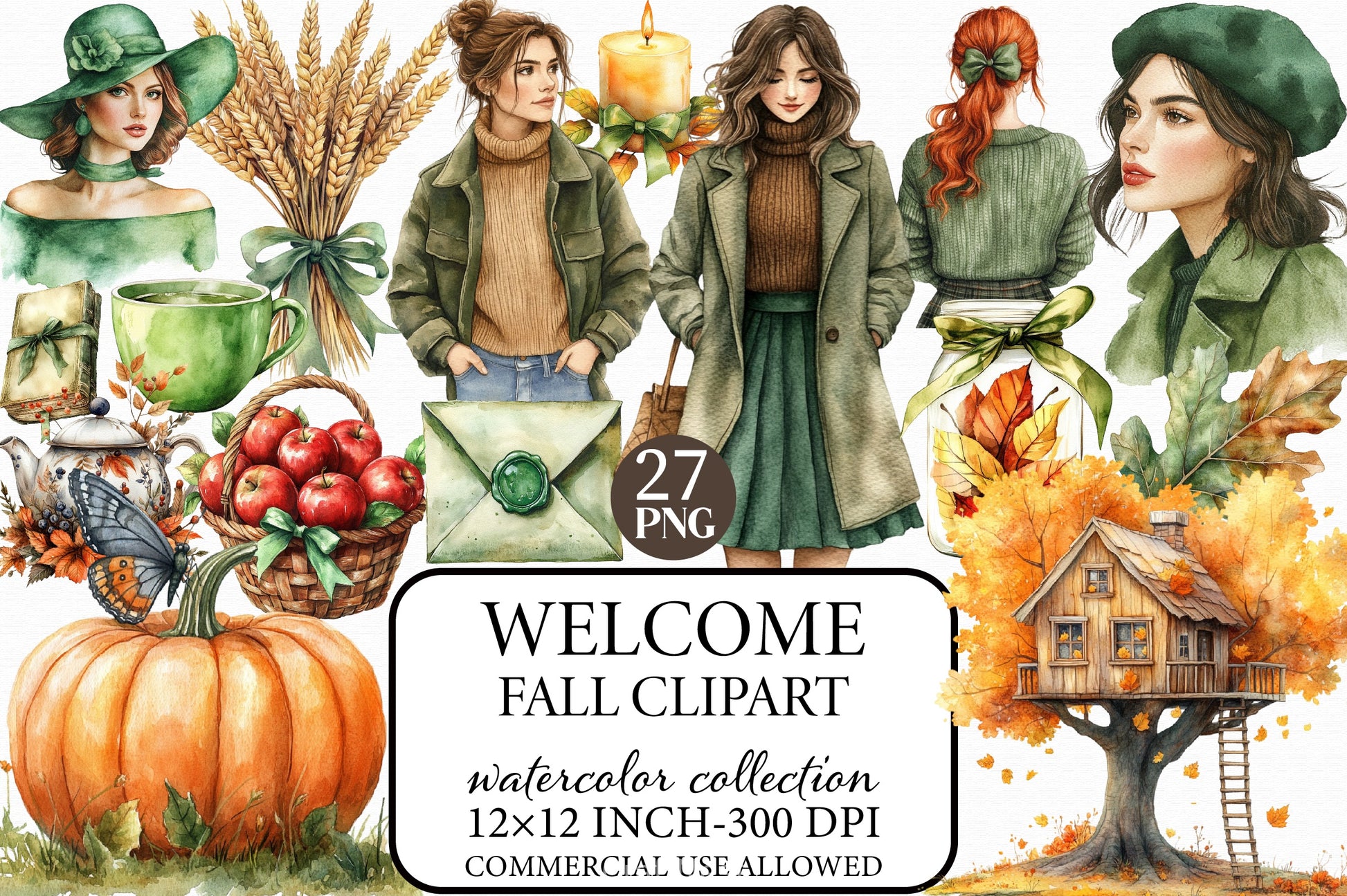 Welcome Fall Clipart Bundle - CraftNest - Digital Crafting and Art