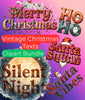Vintage Christmas Texts Clipart Bundle