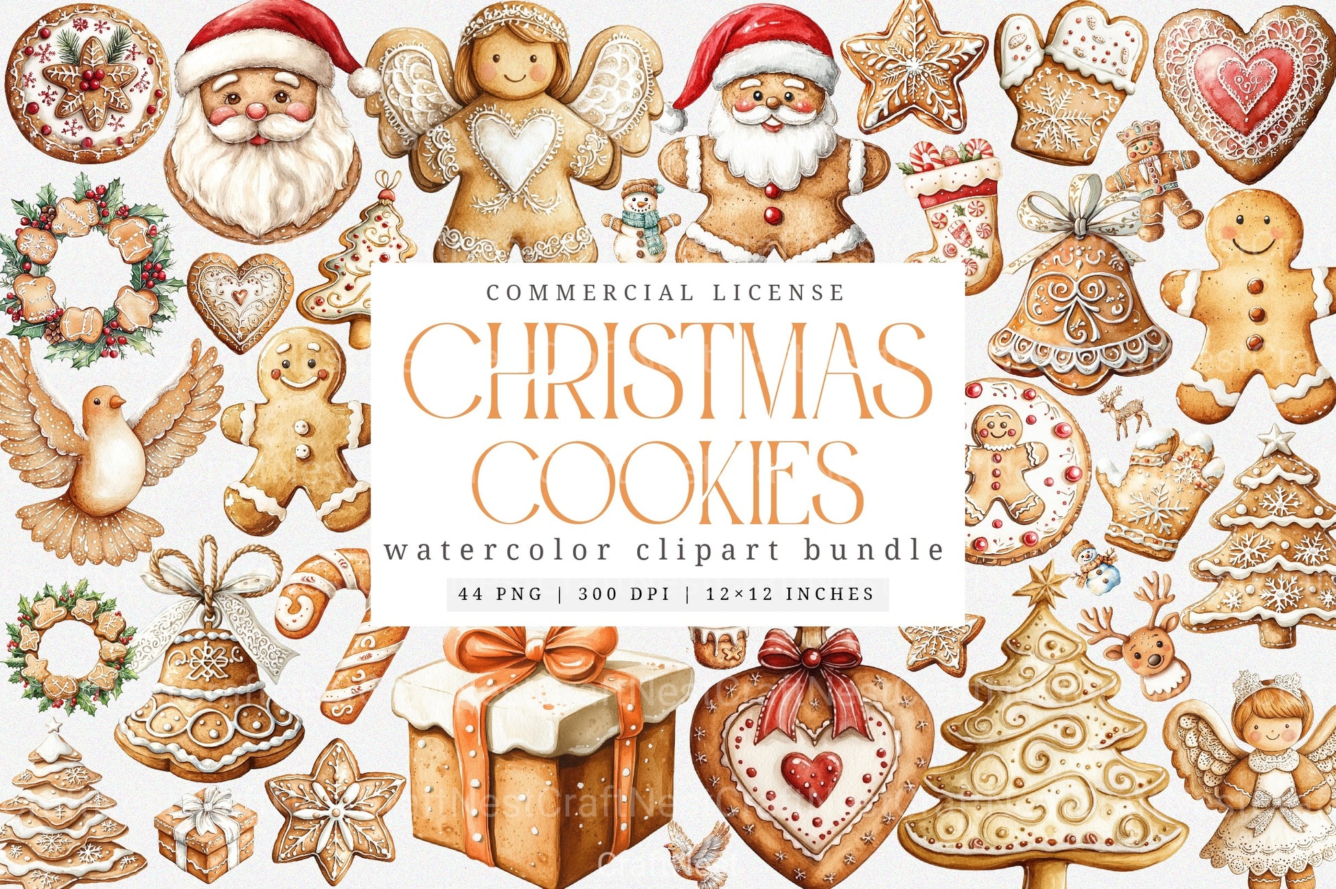 Gingerbread Christmas Cookies Winter Clipart Bundle - CraftNest - Digital Crafting and Art