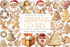 Gingerbread Christmas Cookies Winter Clipart Bundle - CraftNest - Digital Crafting and Art