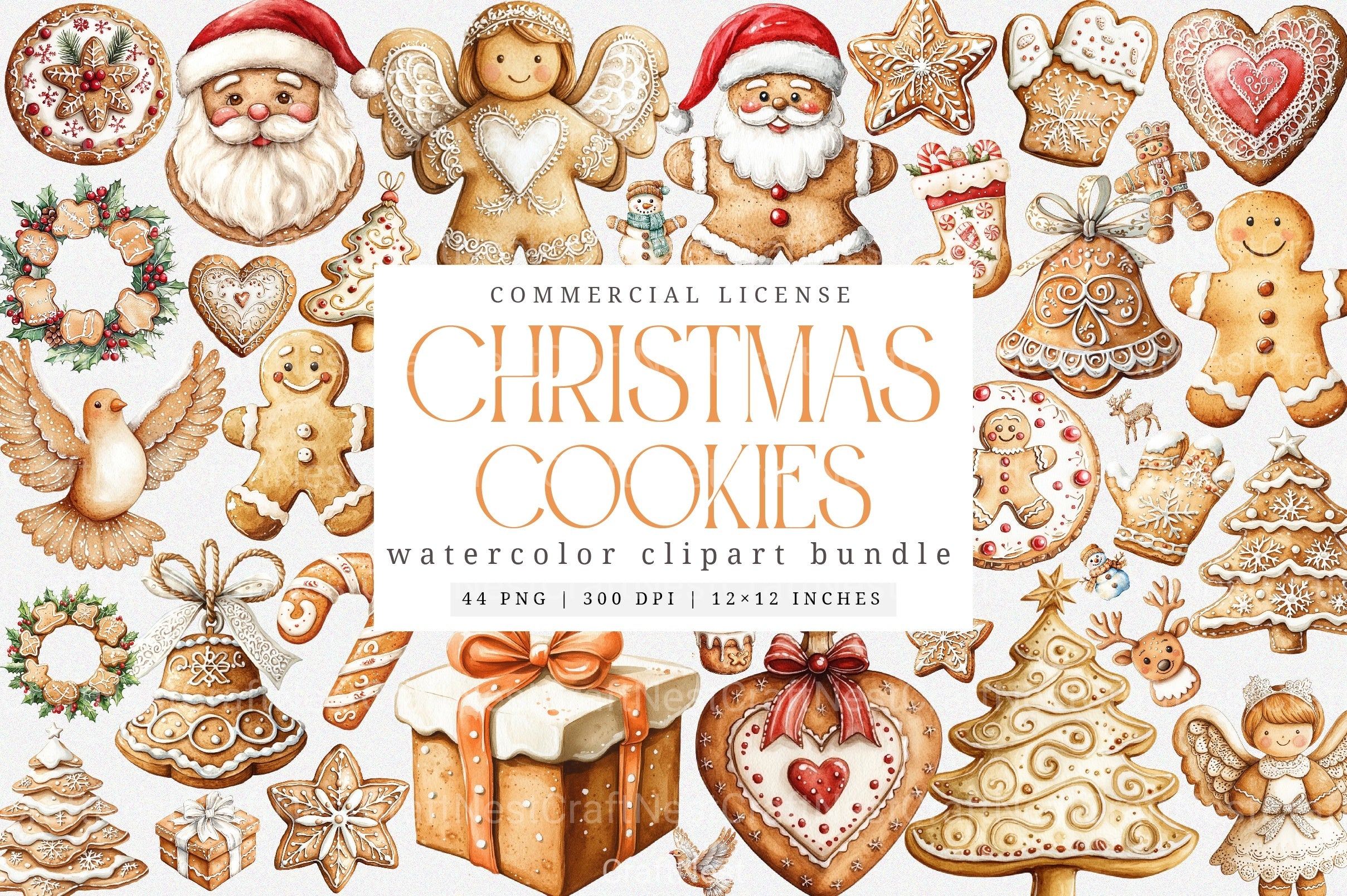 Gingerbread Christmas Cookies Winter Clipart Bundle - CraftNest - Digital Crafting and Art