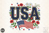 Floral Embroidery USA Retro Clipart Bundle
