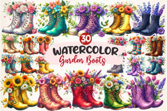 Garden Boots Clipart Bundle 3 - CraftNest - Digital Crafting and Art