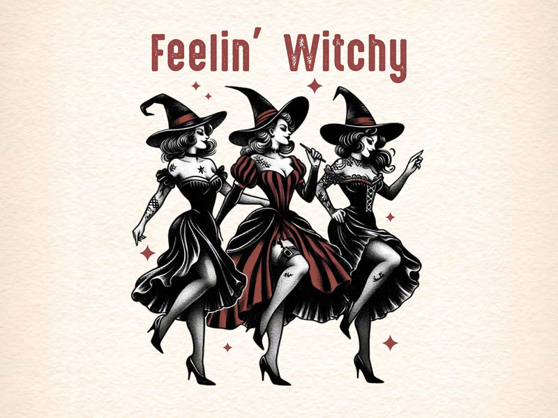 Feelin Witchy Retro Witch Halloween Clipart Bundle - CraftNest - Digital Crafting and Art
