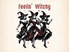 Feelin Witchy Retro Witch Halloween Clipart Bundle