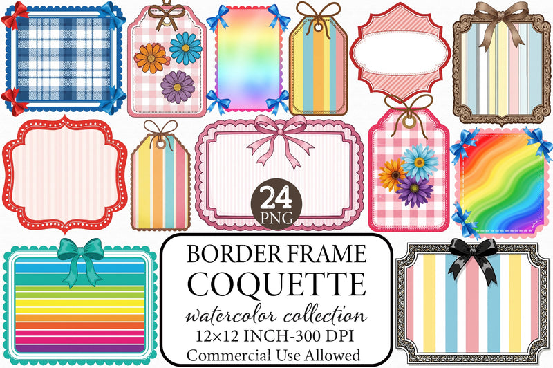 Border Frame Coquette Clipart Bundle - CraftNest - Digital Crafting and Art