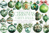 Green Christmas Balls Clipart Bundle