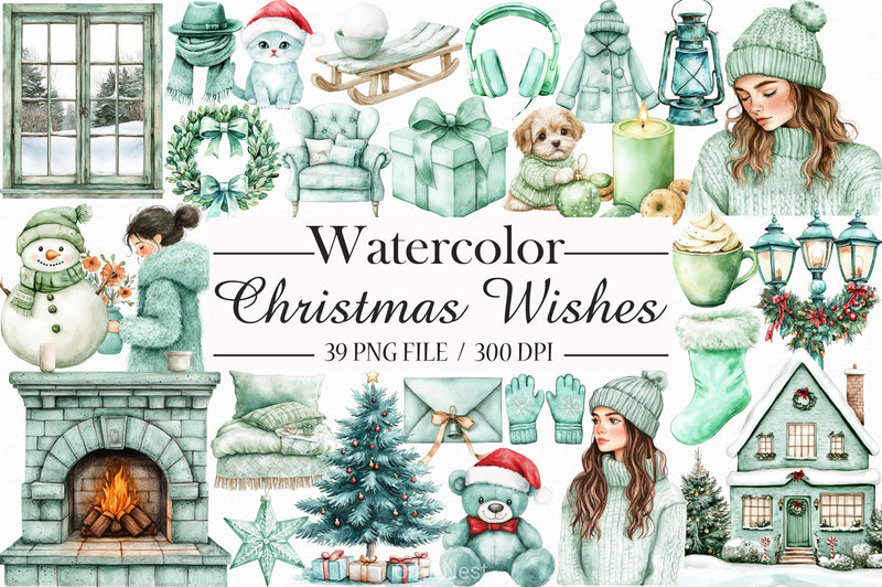 Christmas Wishes Clipart Bundle - CraftNest - Digital Crafting and Art