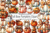 Fall Bow Pumpkins Clipart Bundle