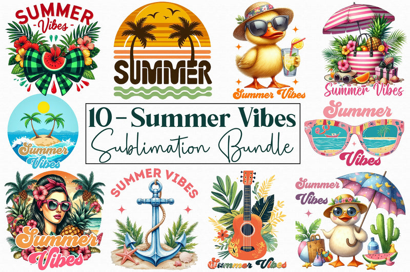 Summer Vibes Clipart Bundle 4 - CraftNest - Digital Crafting and Art