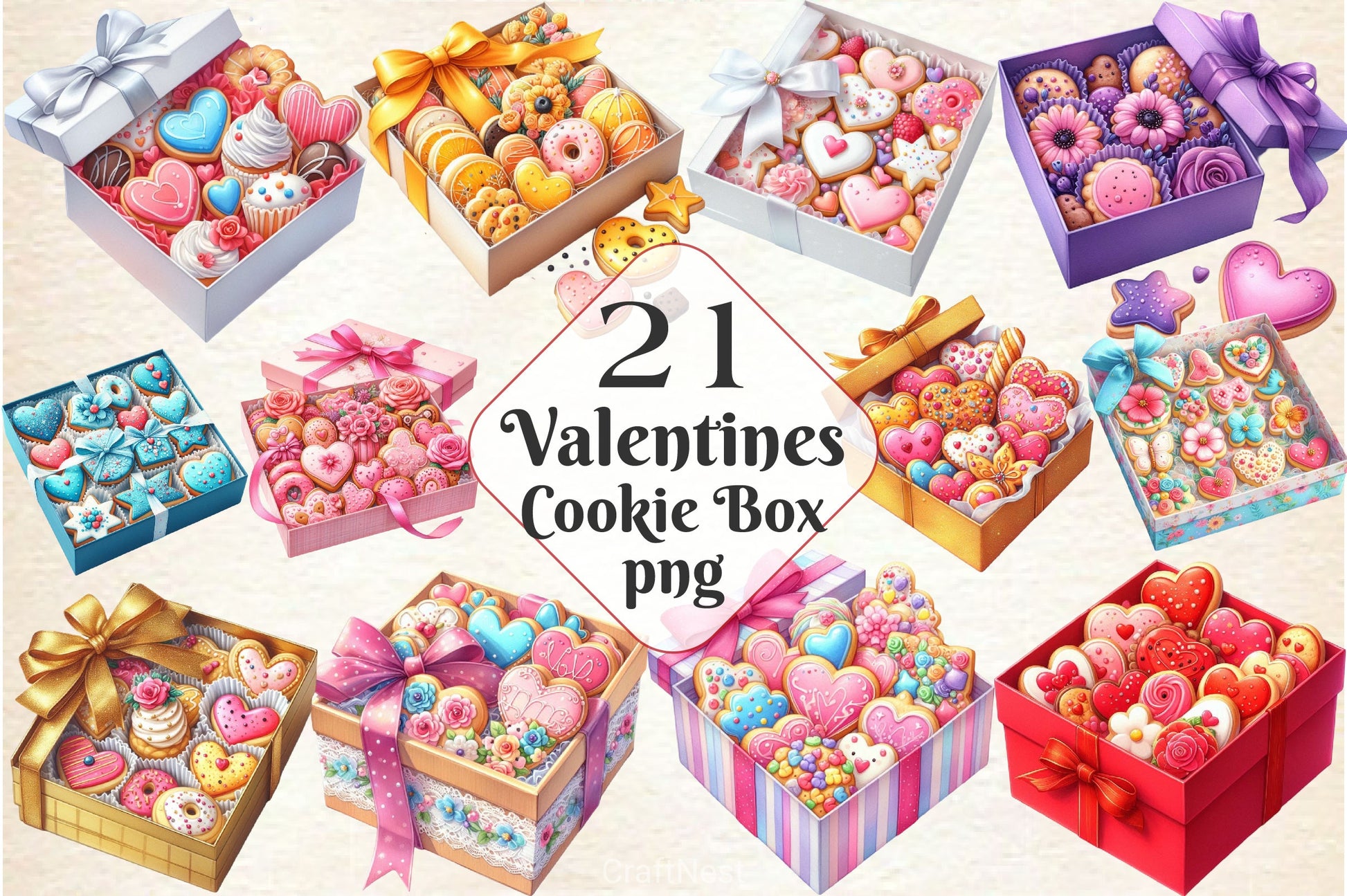 Cookie Gift Boxes Clipart Bundle - CraftNest - Digital Crafting and Art