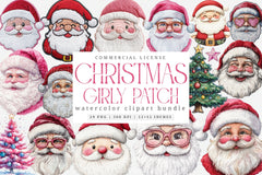 Pink Girly Christmas Embroidered Patch Clipart Bundle - CraftNest - Digital Crafting and Art