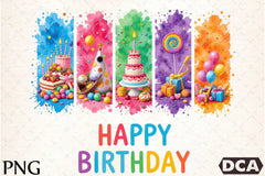 Happy Birthday Brushstroke Design Clipart Bundle - CraftNest - Digital Crafting and Art