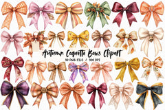Autumn Coquette Bows Clipart Bundle - CraftNest - Digital Crafting and Art
