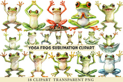 Yoga Frog Sublimation Clipart Bundle - CraftNest - Digital Crafting and Art