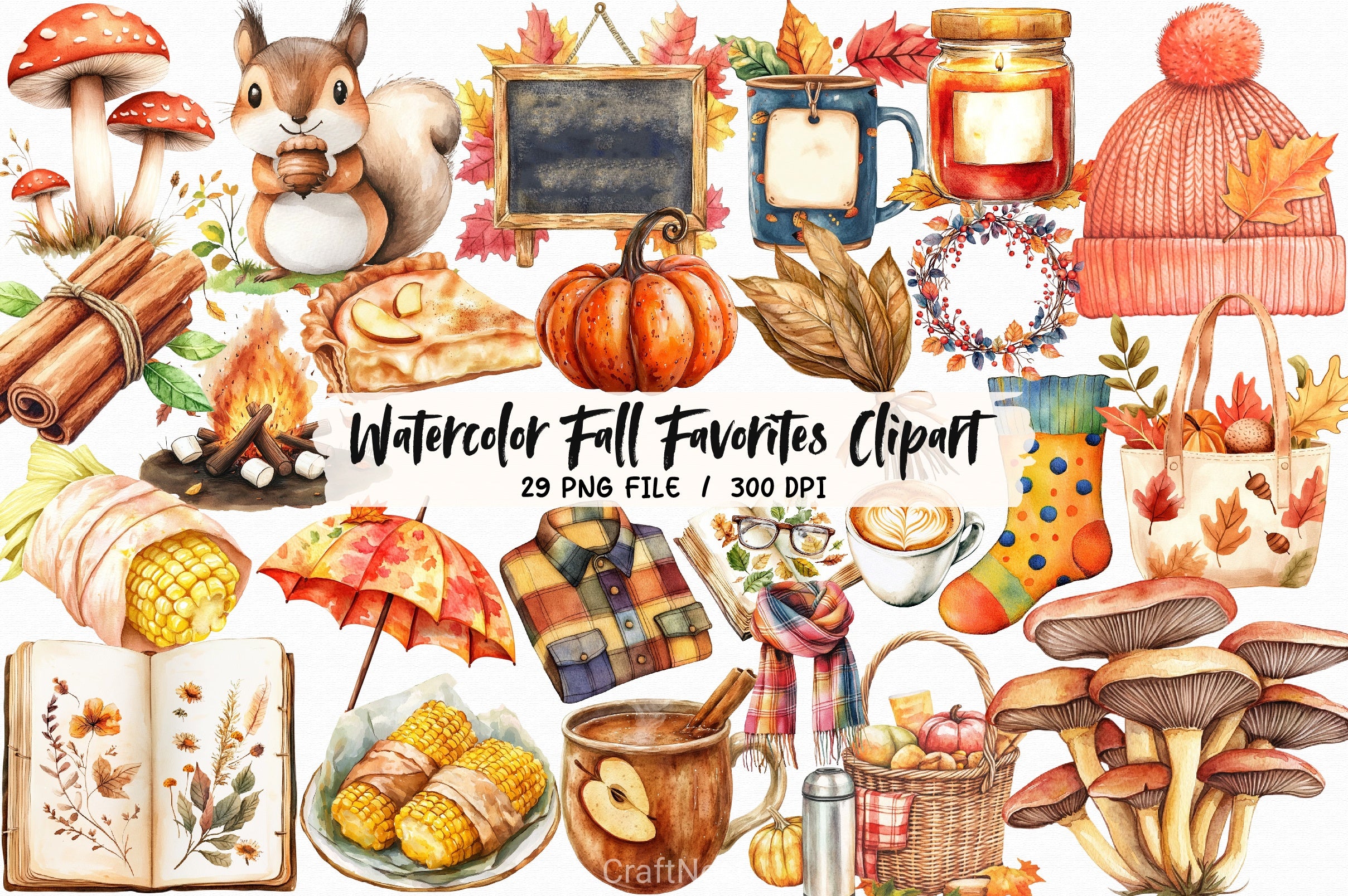 Fall Favorites Clipart Bundle 3 - CraftNest - Digital Crafting and Art