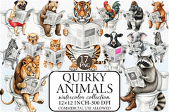 Quirky Animals Clipart Bundle - CraftNest - Digital Crafting and Art