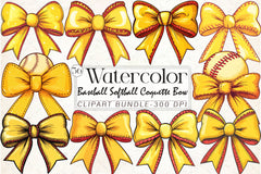 Baseball Softball Coquette Bow Clipart Bundle 1 - CraftNest - Digital Crafting and Art
