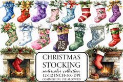 Christmas Stocking Clipart Bundle - CraftNest - Digital Crafting and Art