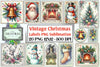 Vintage Christmas Labels Clipart Bundle