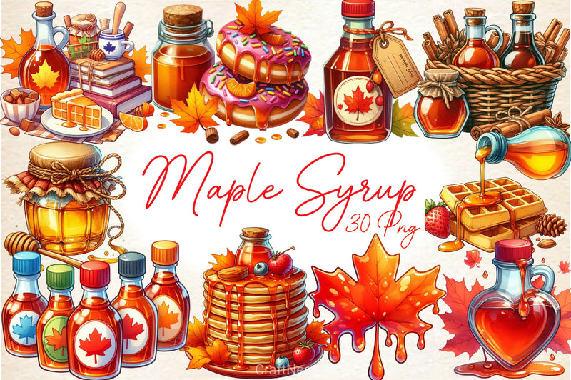 Autumn Maple Syrup Fall Clipart Bundle - CraftNest - Digital Crafting and Art