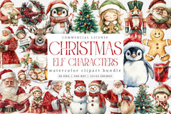 Christmas Elf Characters Clipart Bundle - CraftNest - Digital Crafting and Art