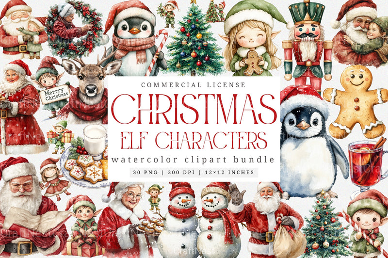 Christmas Elf Characters Clipart Bundle - CraftNest - Digital Crafting and Art