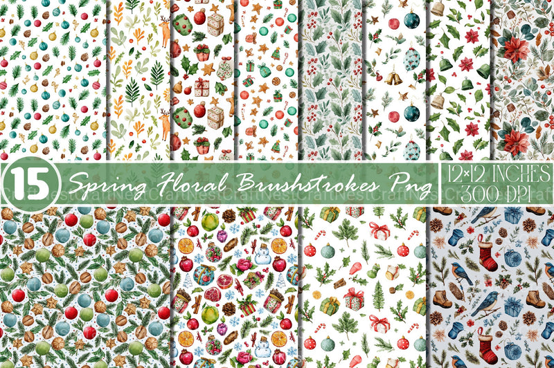 Christmas Seamless Pattern Background Digital Paper - CraftNest - Digital Crafting and Art