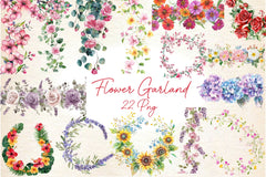 Flower Garland Clipart Bundle - CraftNest - Digital Crafting and Art