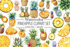 Pineapple Clipart Bundle - CraftNest - Digital Crafting and Art