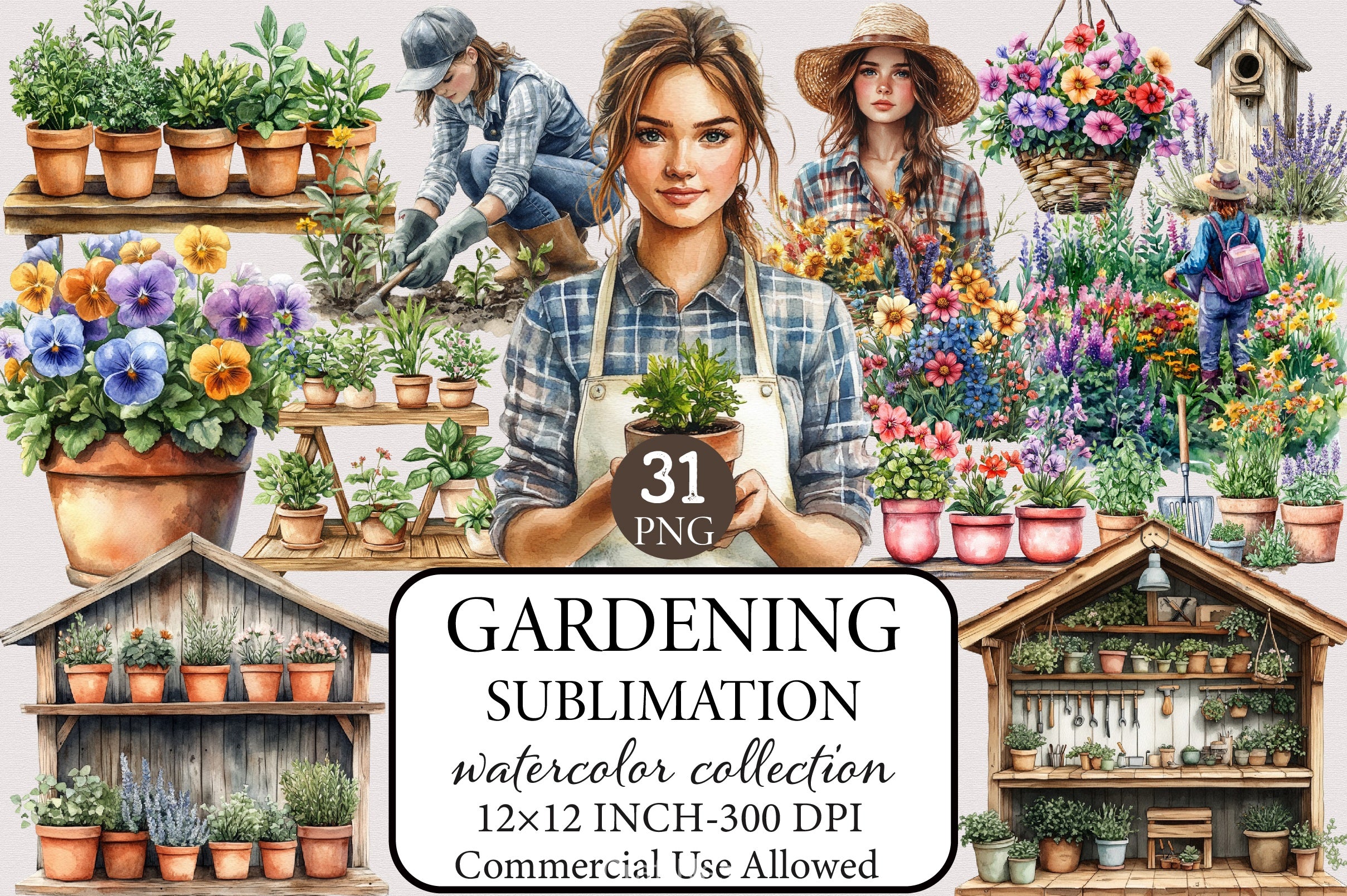 Gardening Clipart Bundle - CraftNest - Digital Crafting and Art