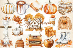 Cozy Caramel & White Fall Clipart Bundle 2 - CraftNest - Digital Crafting and Art
