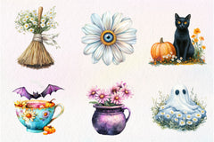 Daisy Flower & Halloween Clipart Bundle - CraftNest - Digital Crafting and Art