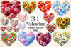 Flower Hearts Valentine Day Clipart Bundle