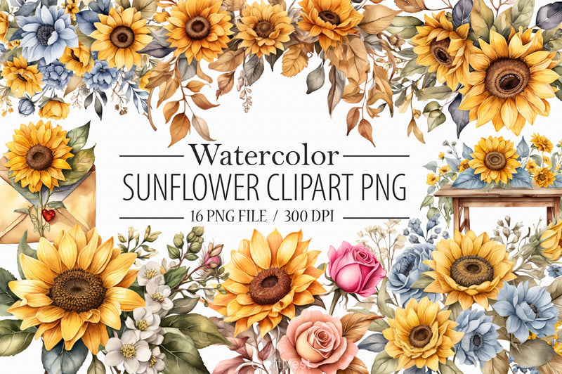 Sunflower Clipart Bundle 2 - CraftNest - Digital Crafting and Art