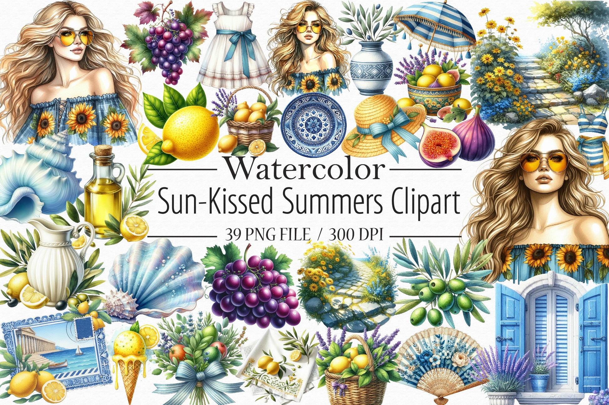 Sun Kissed Summers Clipart Bundle - CraftNest - Digital Crafting and Art