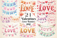 Valentine Glitter Banner Clipart Bundle - CraftNest - Digital Crafting and Art