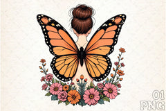 Butterfly Woman Flowers Clipart Bundle - CraftNest - Digital Crafting and Art