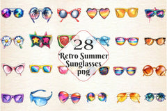 Retro Summer Sunglasses Clipart Bundle - CraftNest - Digital Crafting and Art
