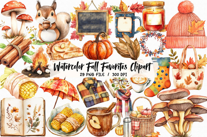 Fall Favorites Clipart Bundle 4 - CraftNest - Digital Crafting and Art