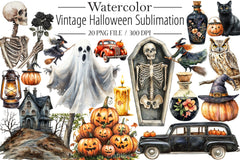 Vintage Halloween Clipart Bundle 12 - CraftNest - Digital Crafting and Art