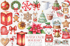 Happy Holidays Christmas Clipart Bundle - CraftNest - Digital Crafting and Art
