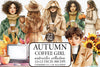 Autumn Coffee Girl Clipart Bundle