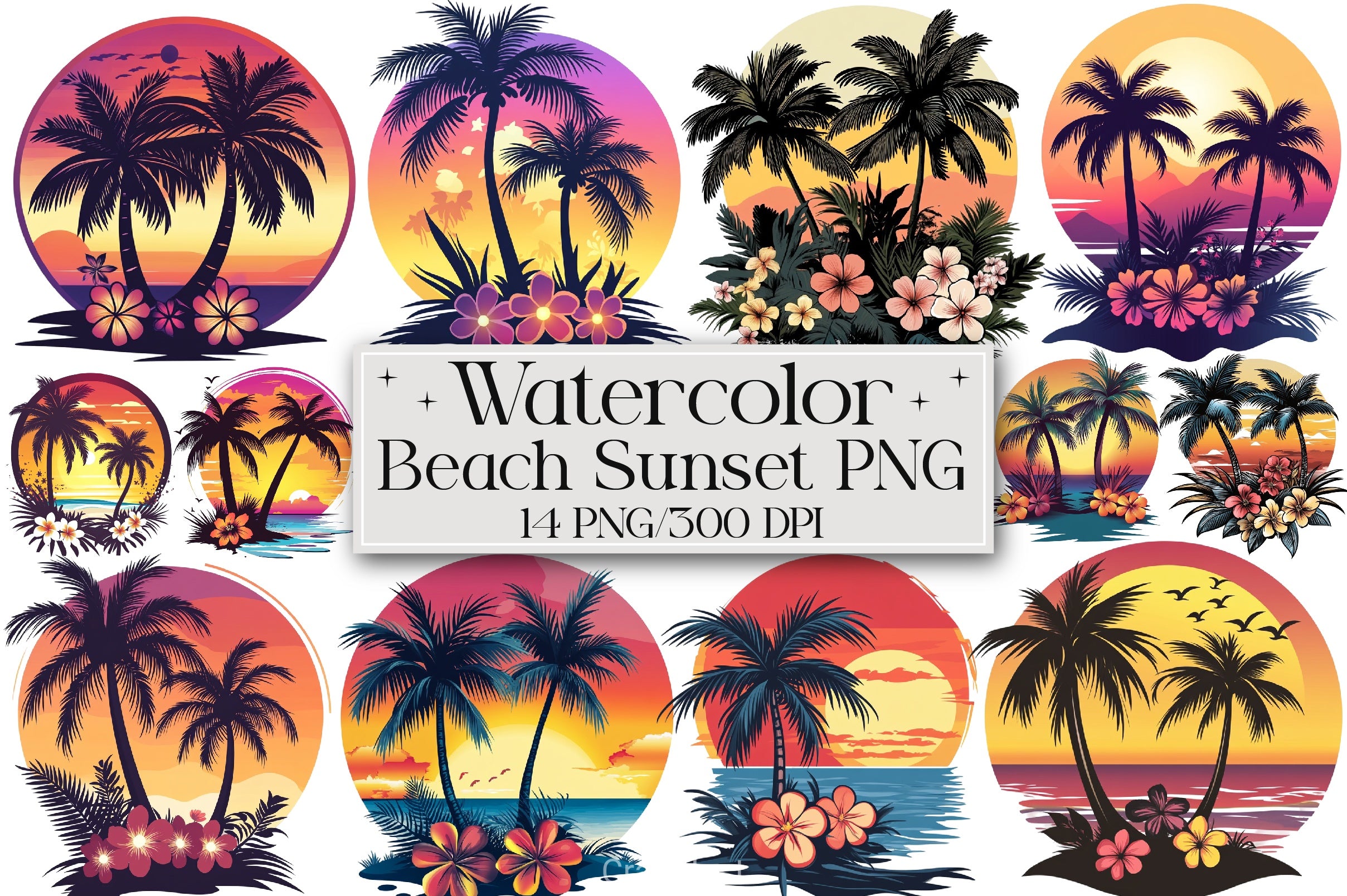 Beach Sunset Clipart Bundle - CraftNest - Digital Crafting and Art